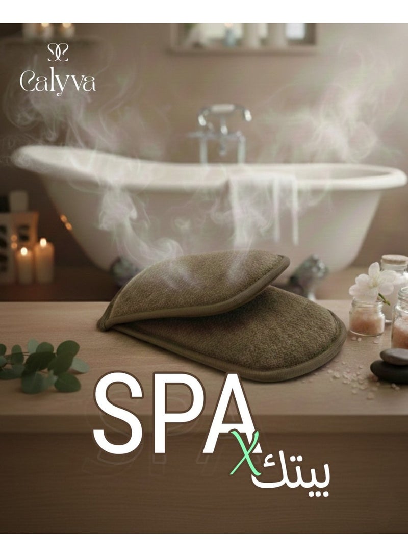 Calyva Moroccan Loofah Kessa Glove – Deep Exfoliating Body Scrub Mitt – Reusable Hammam-Style Skin Polisher - Image 5